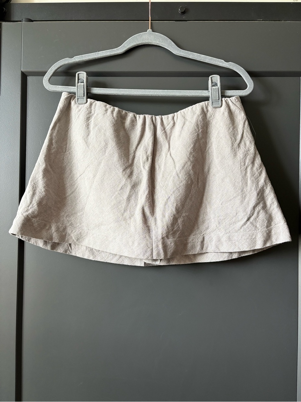 NWT Free People Light Gray Linen-Blend Shorts Skort